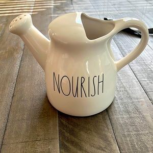 Rae Dunn “NOURISH” watering pitcher.